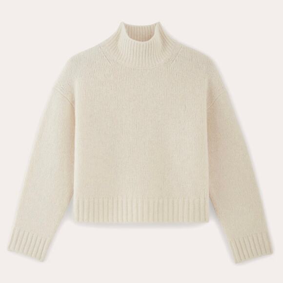 Everlane The Cloud Oversized Turtleneck Sweater In Bone Size Small New - Picture 4 of 15
